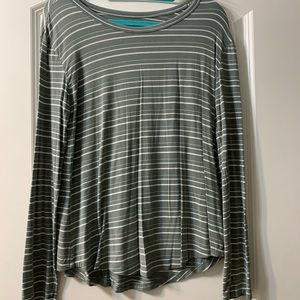 Grey and white striped shirt